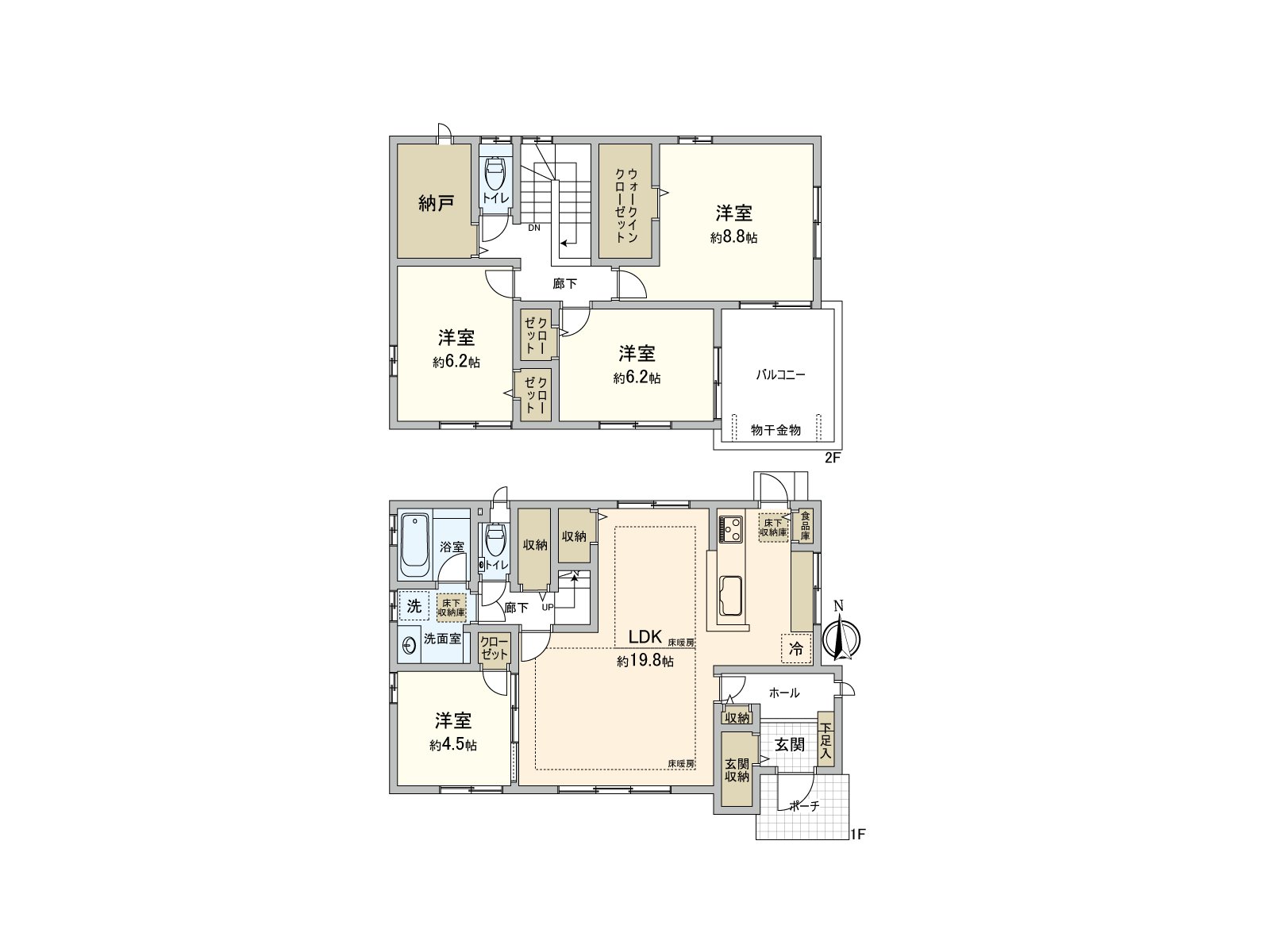 Floor plan: Layout of the 4SLDK type