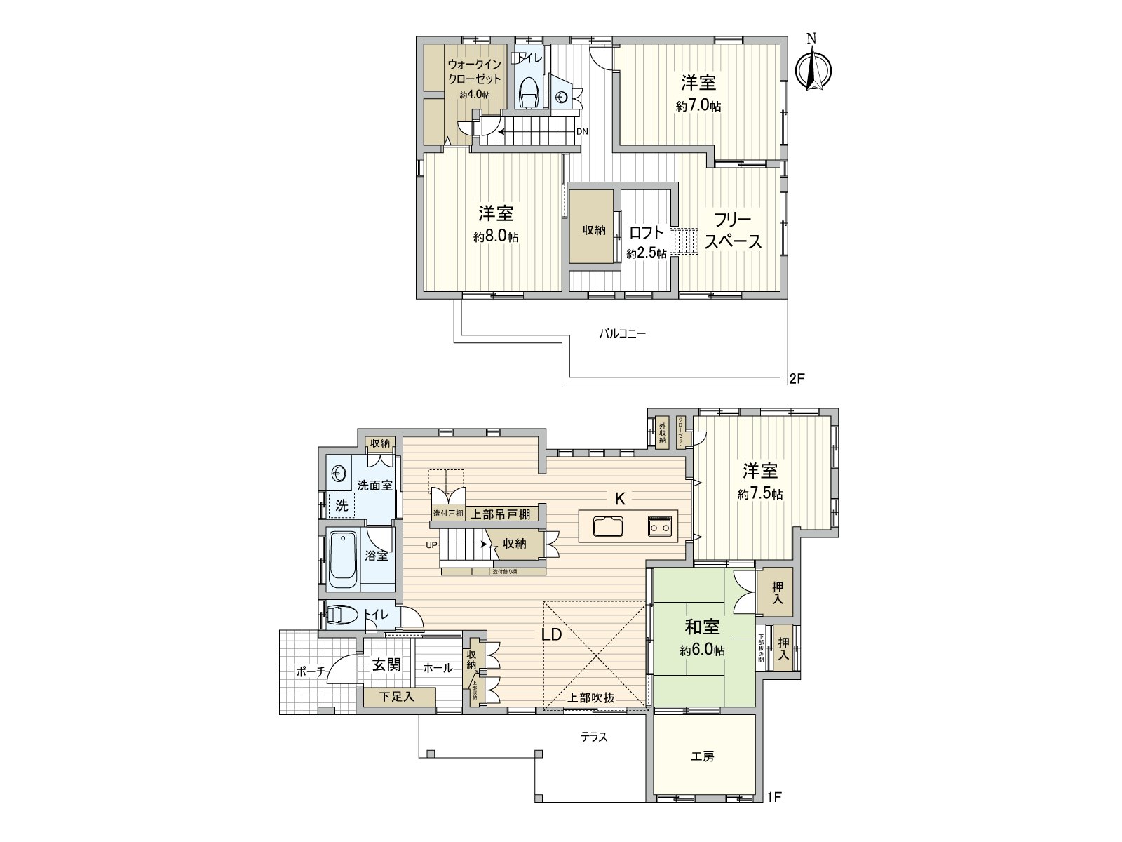 建築面積約43坪的4LDK的房型