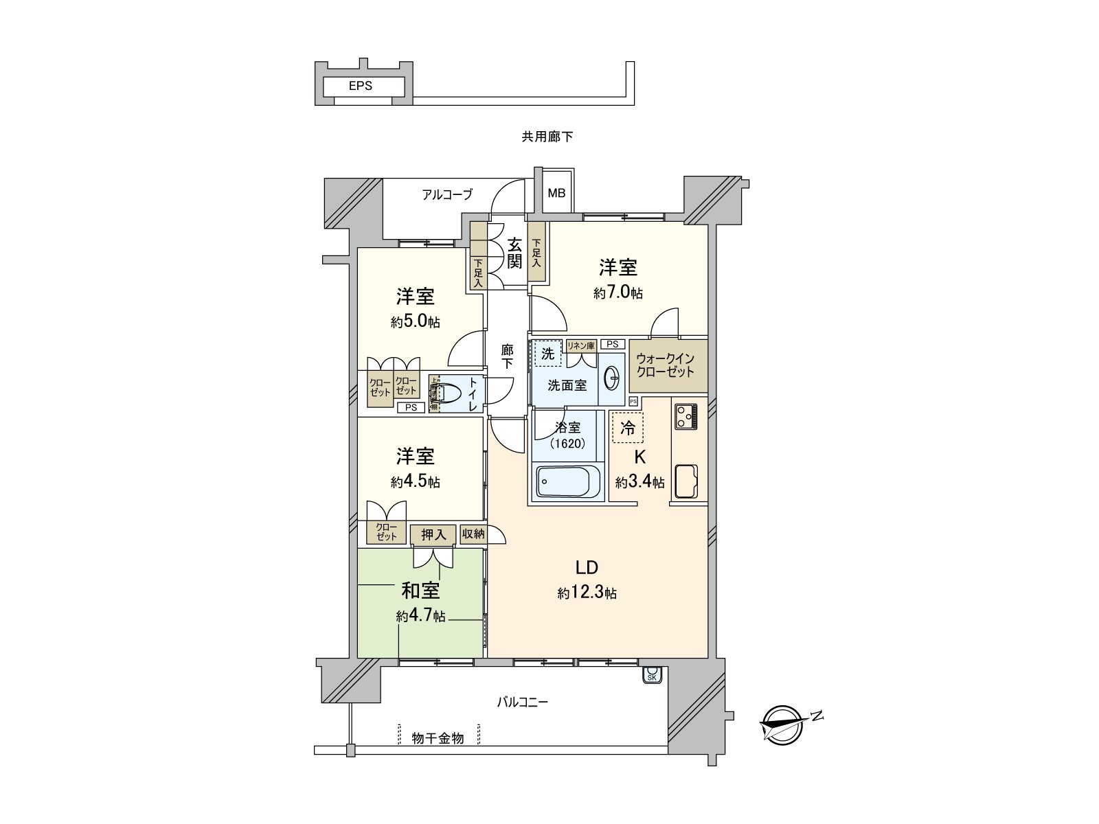 是私人使用面積81.18平方公尺，4LDK的房間。