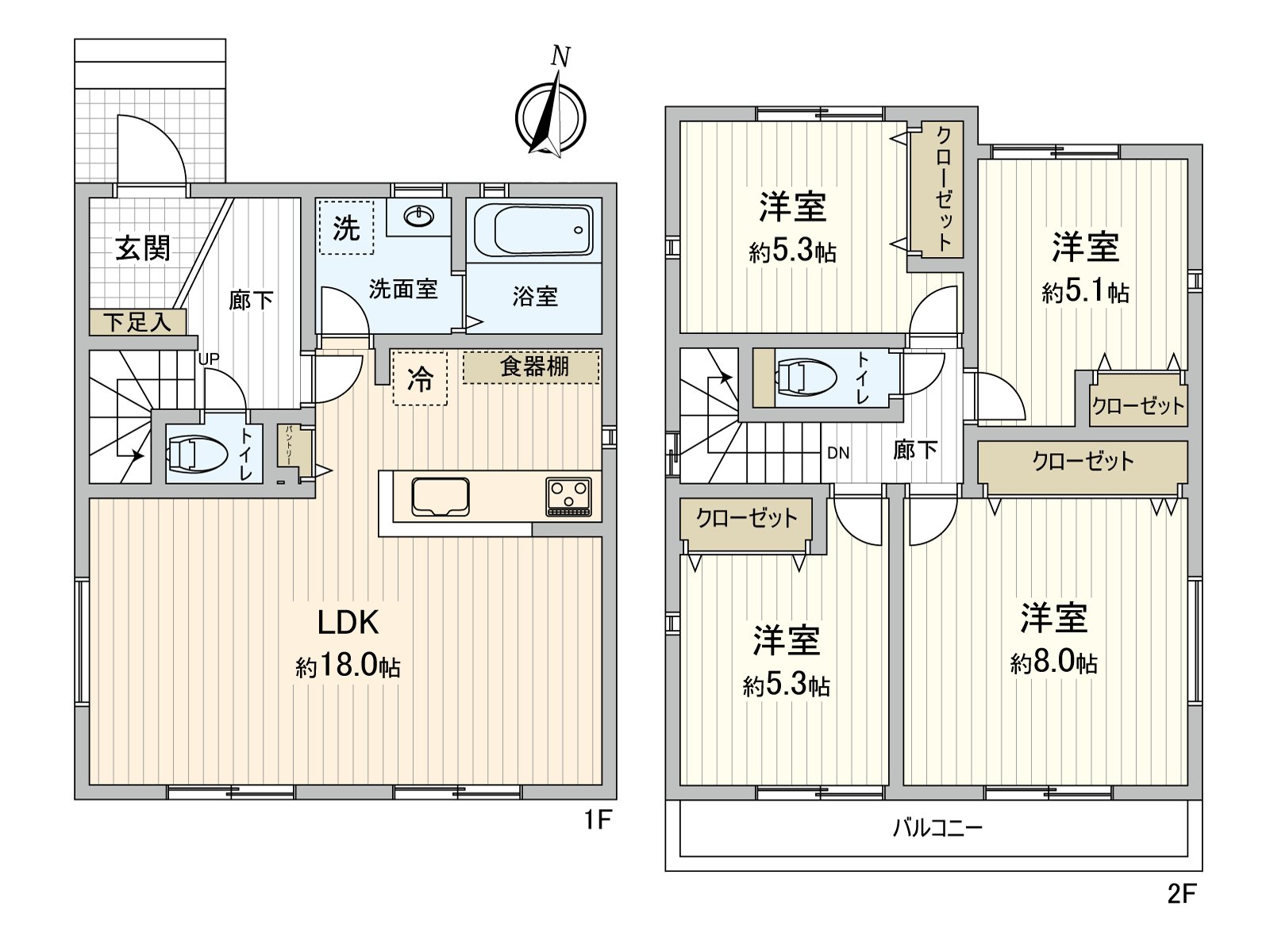 建築面積約97.29平方公尺的4LDK