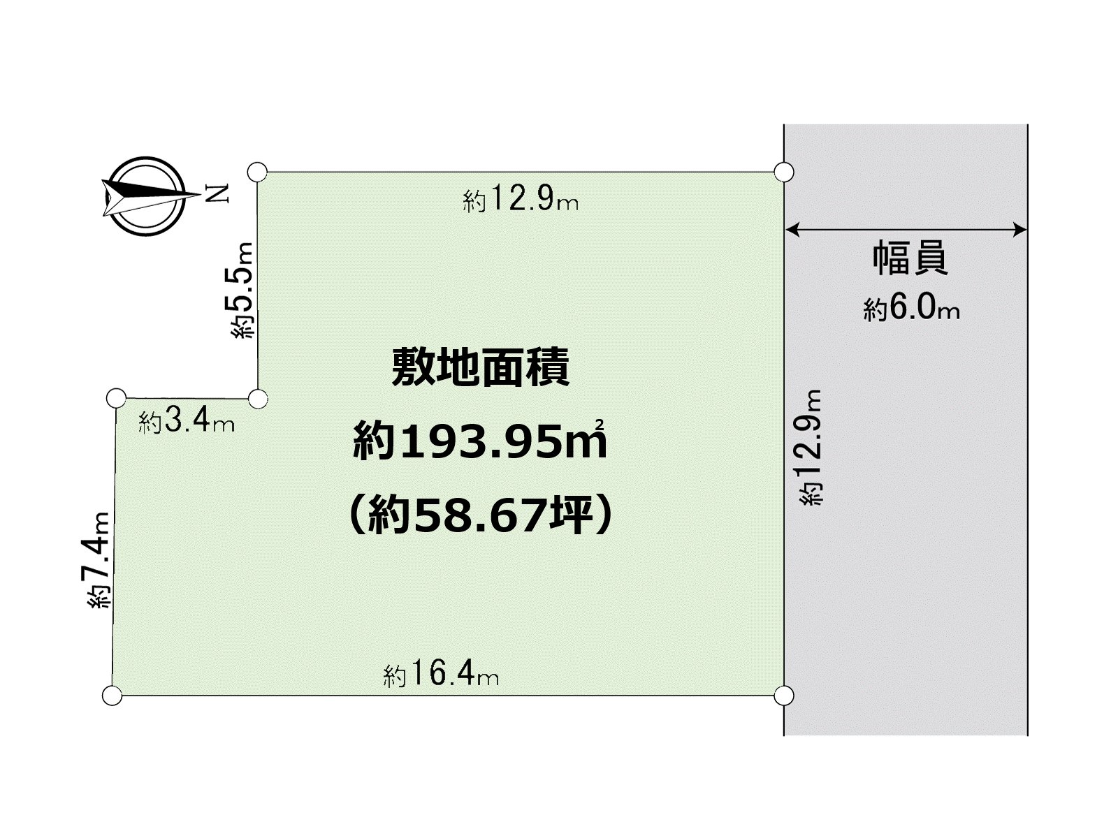 用地面积约193.95平米(58.67坪)