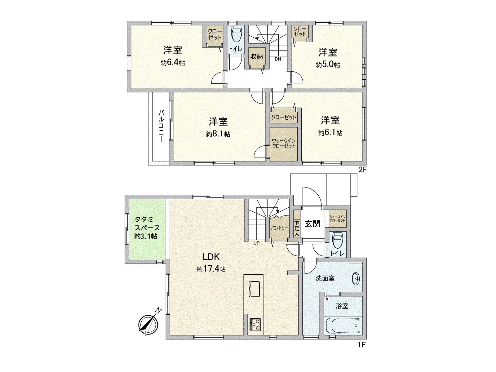 建築面積約103平方公尺的4LDK型
