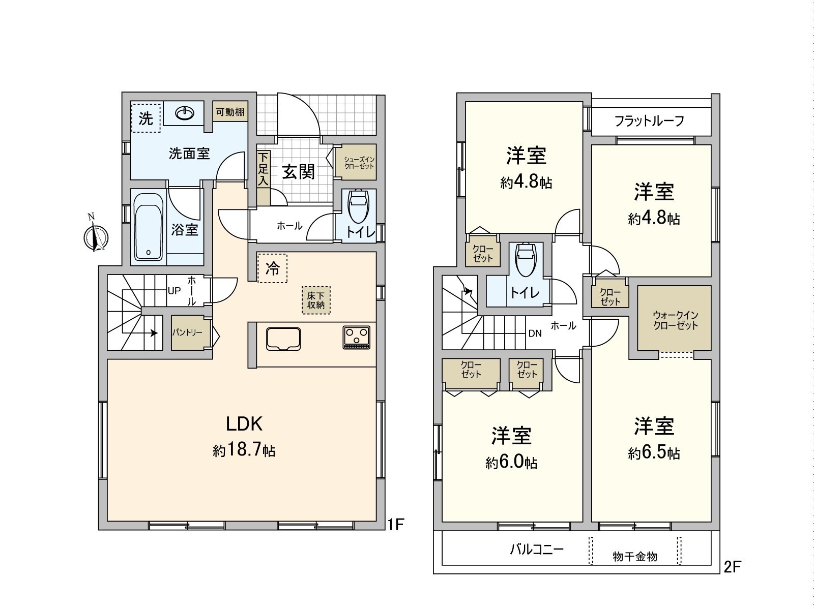 建筑面积约99.36平米的4LDK型
