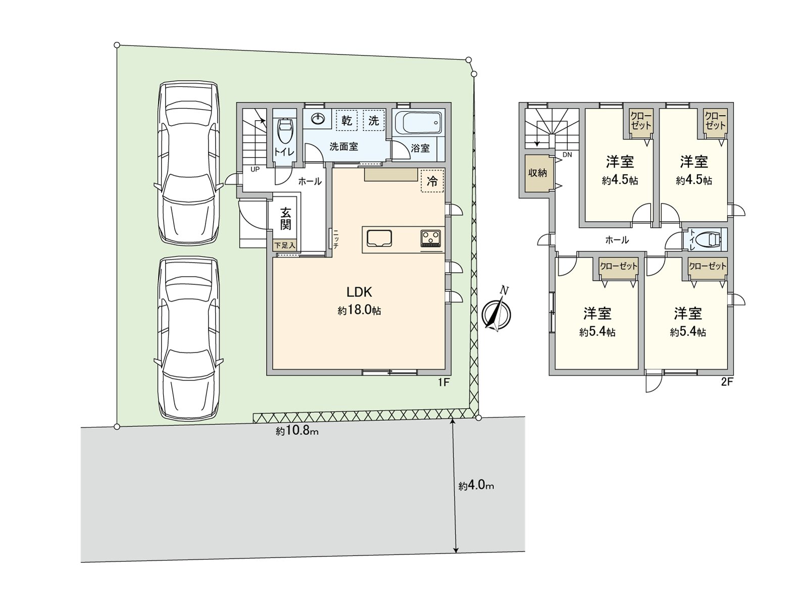 建筑面积约94.40平米的4LDK型