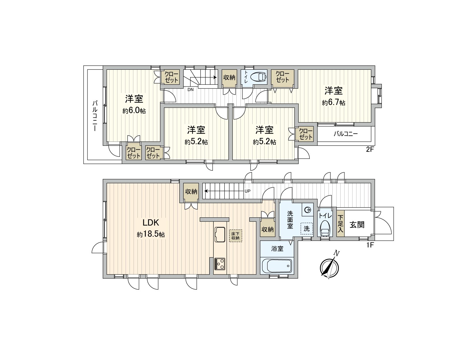 4LDK type of the Total floor area about 30 tsubo