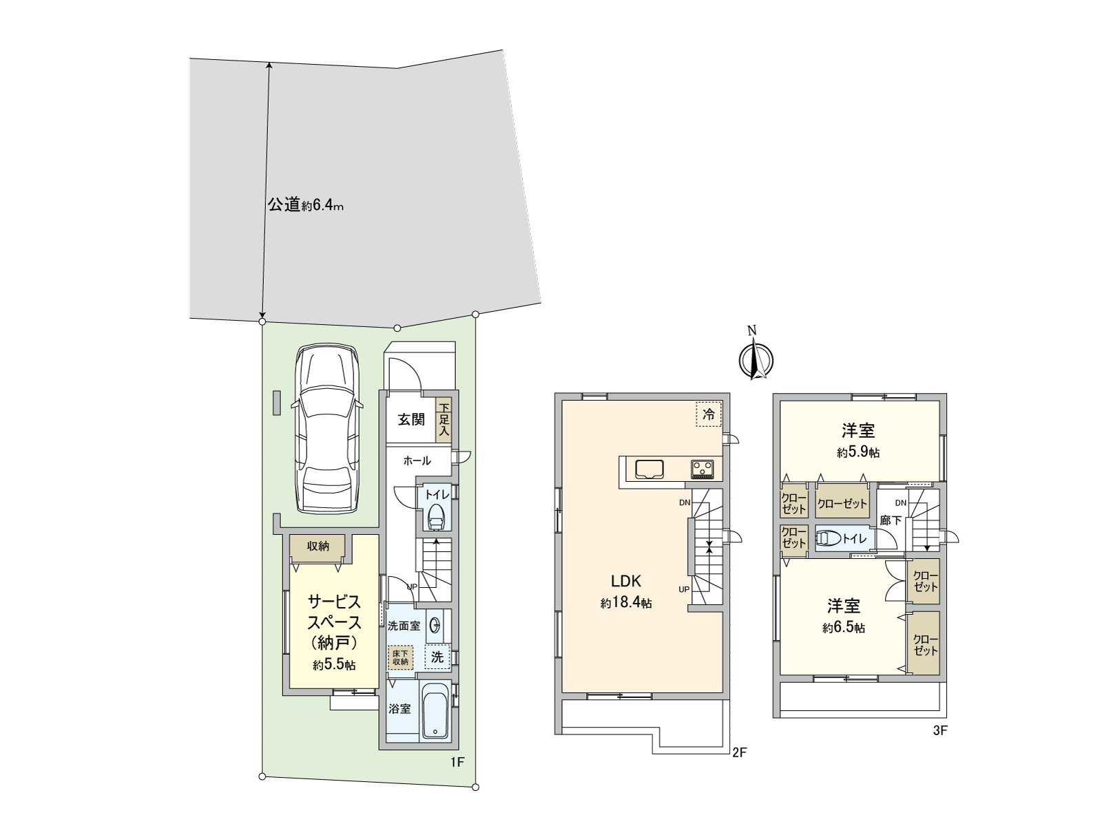 建筑面积约30坪的2SLDK型