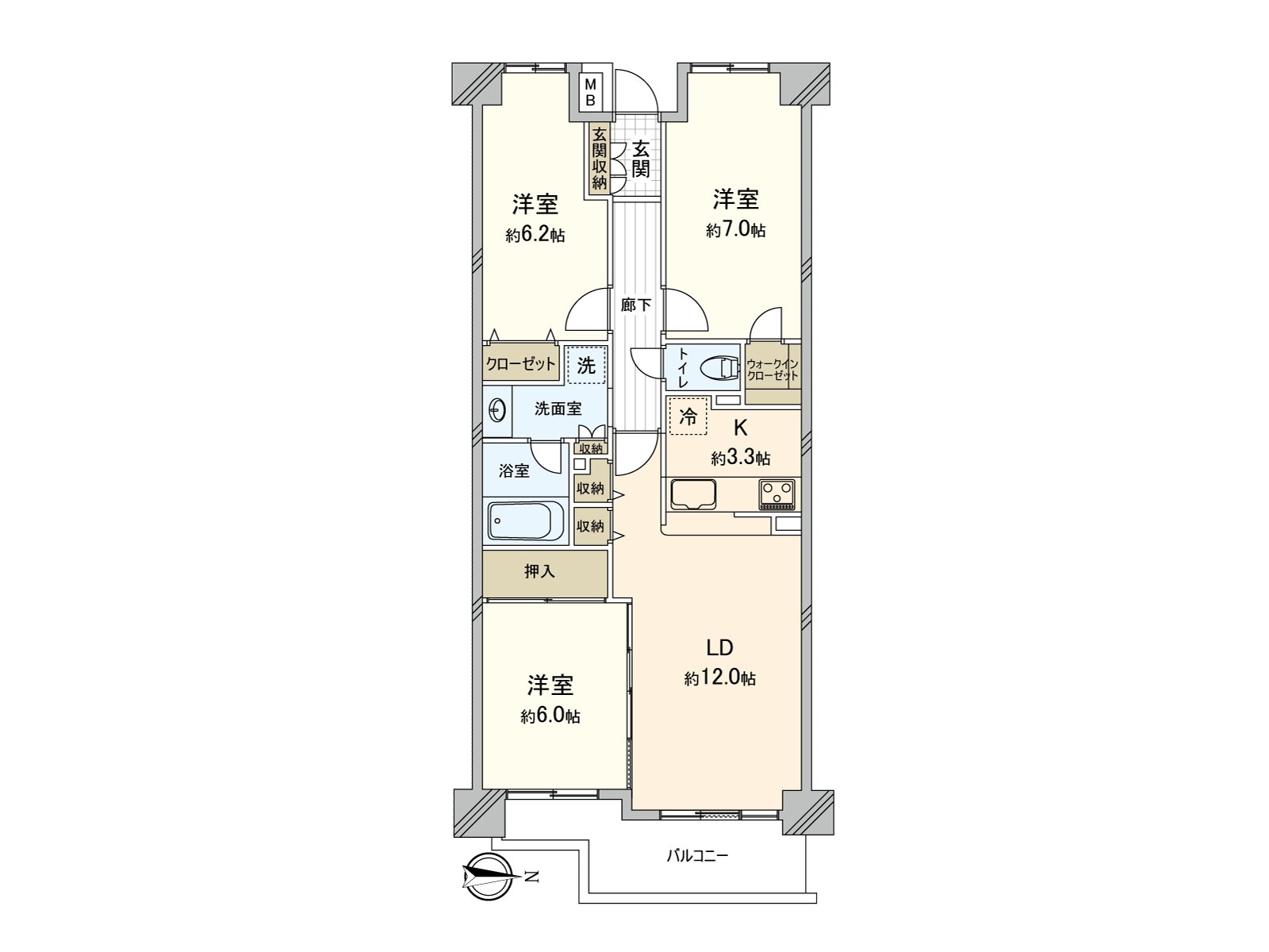 是超過6張塌塌米全居室，3LDK型