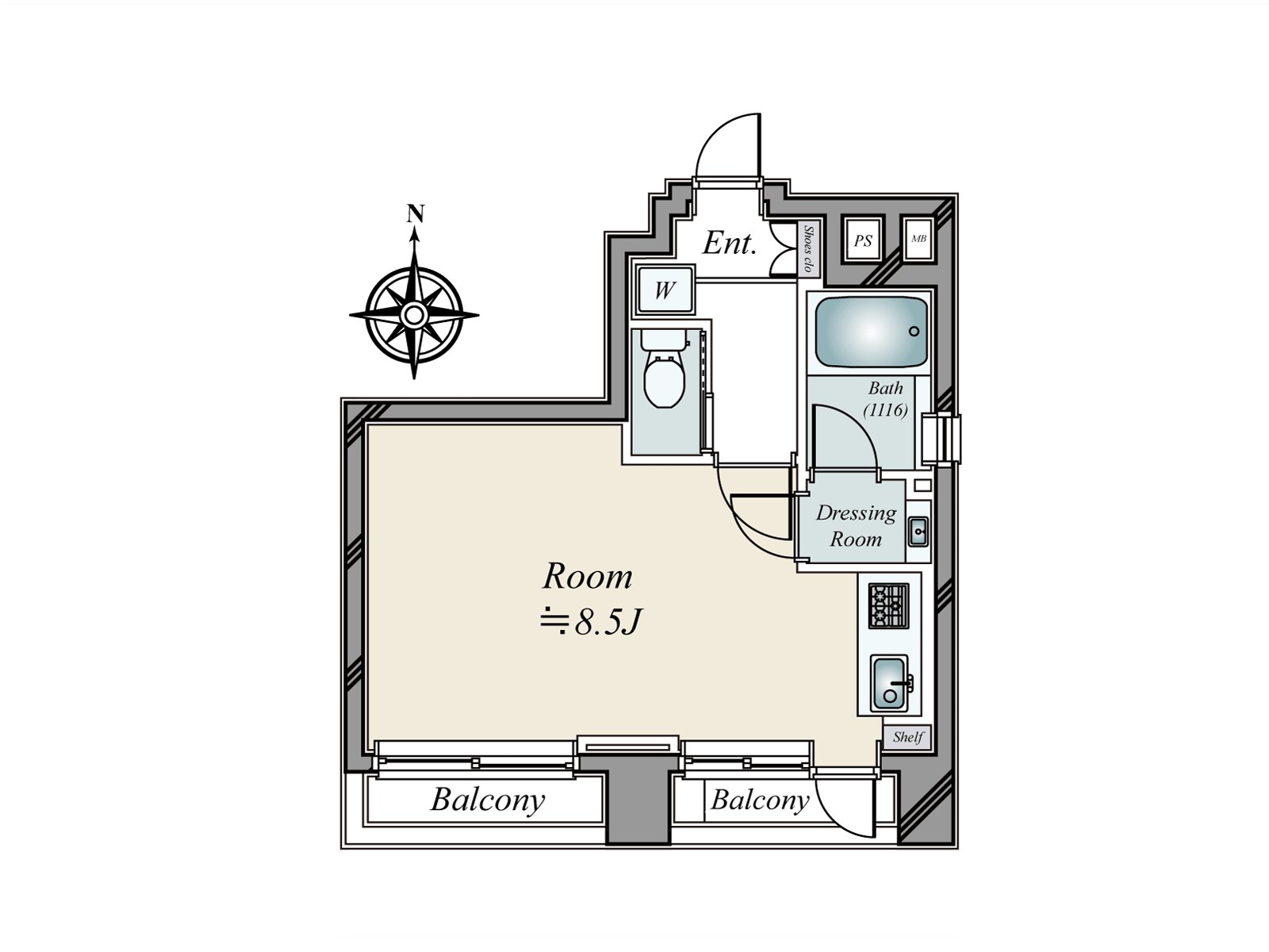 Price 36.8 million yen, exclusive area 22.01m2