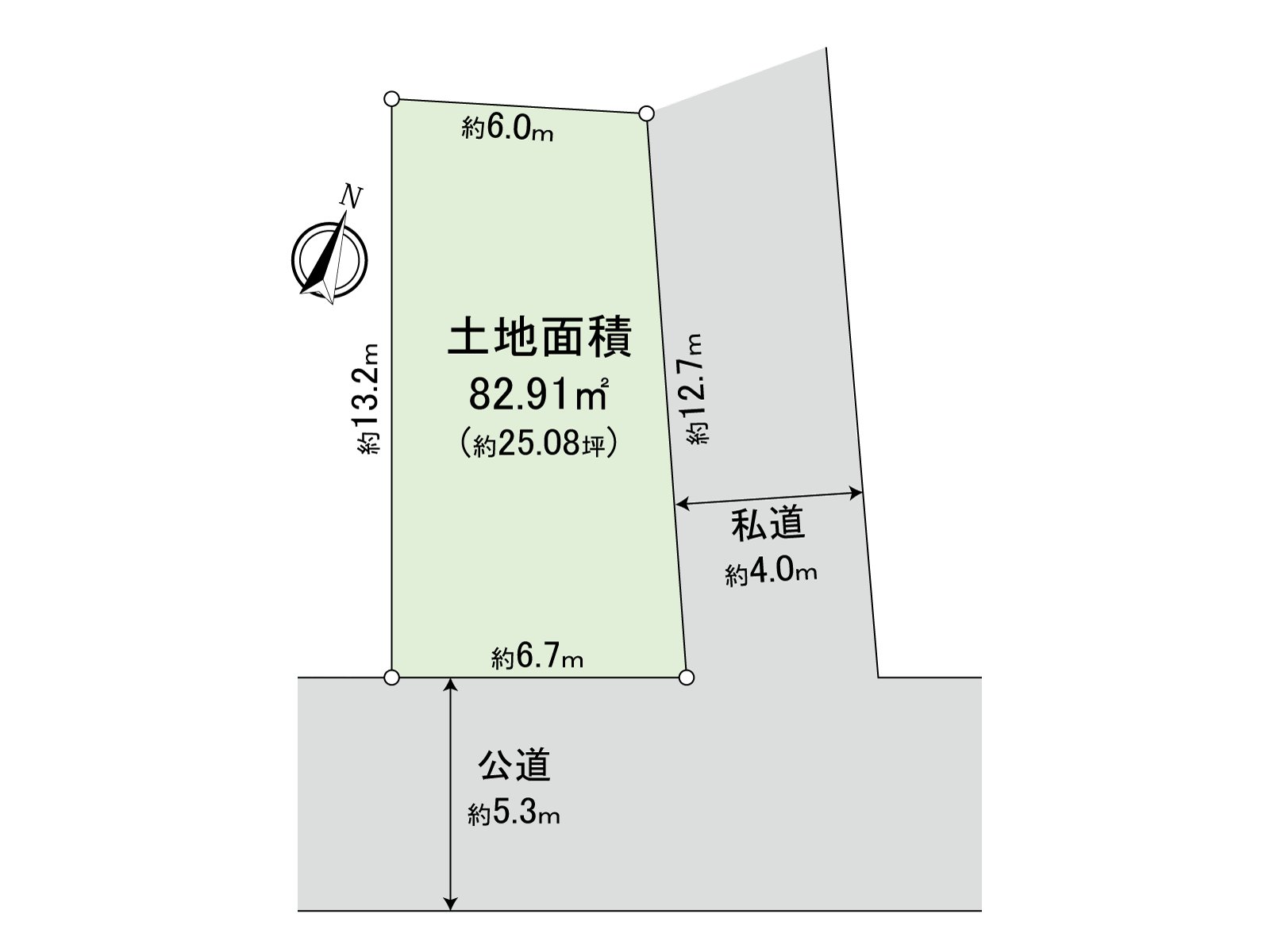 測量の結果、面積が増減する場合があります。