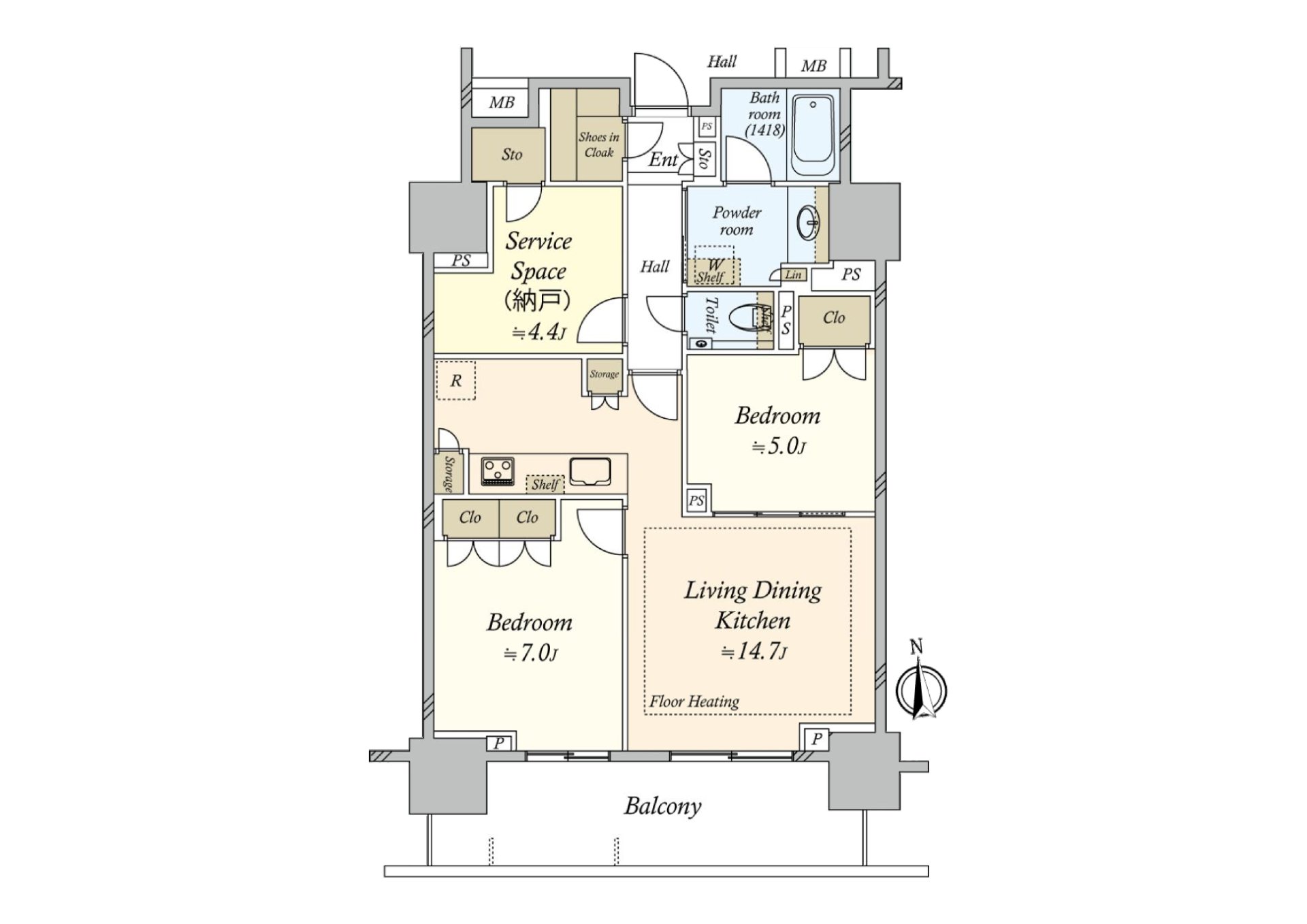 Floor plan (2SLDK type)