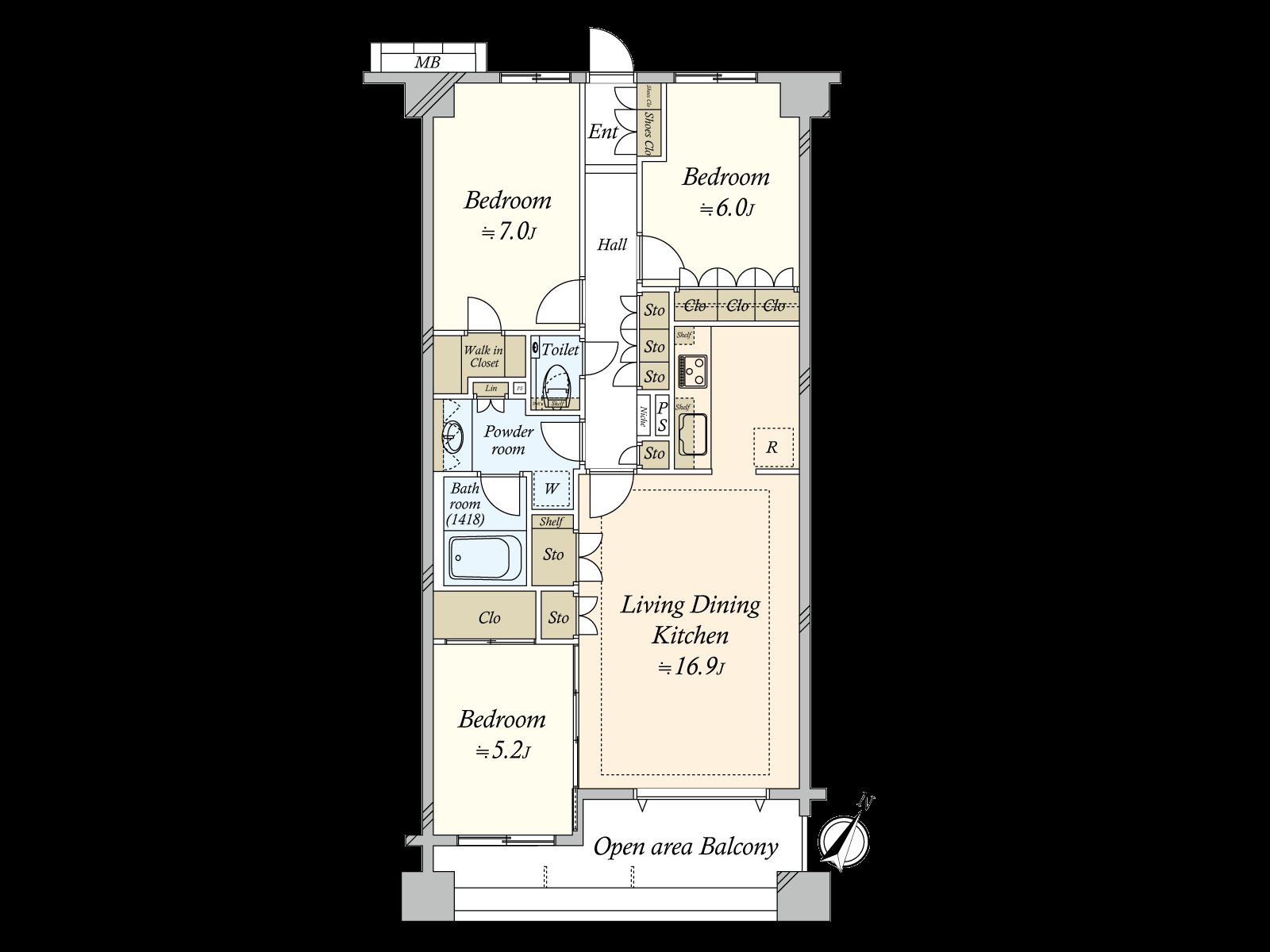 間取図（3LDKタイプ）