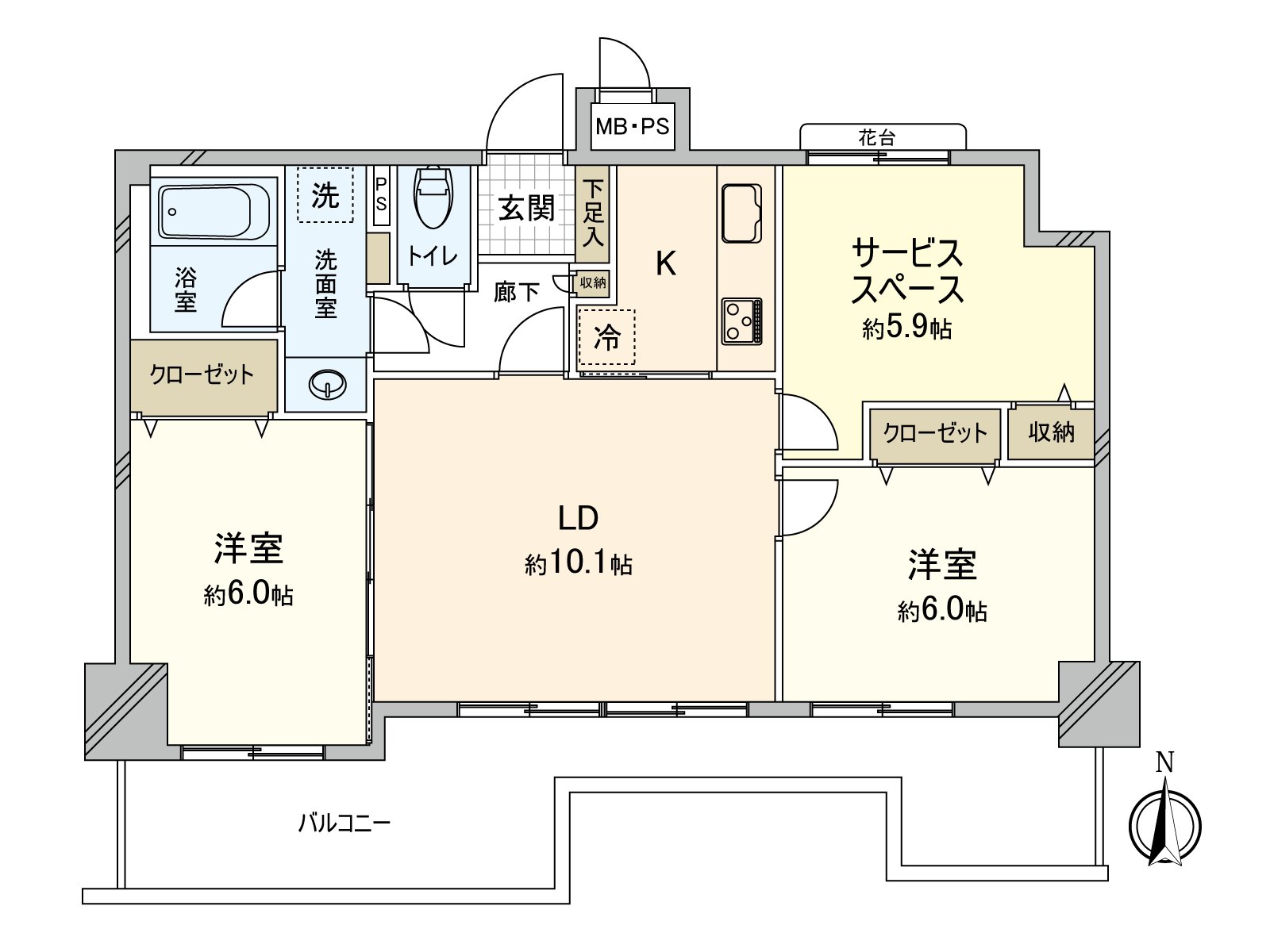 是表示全体房源的版面设计的房型图。对流迹线以及采光具有参考作用。