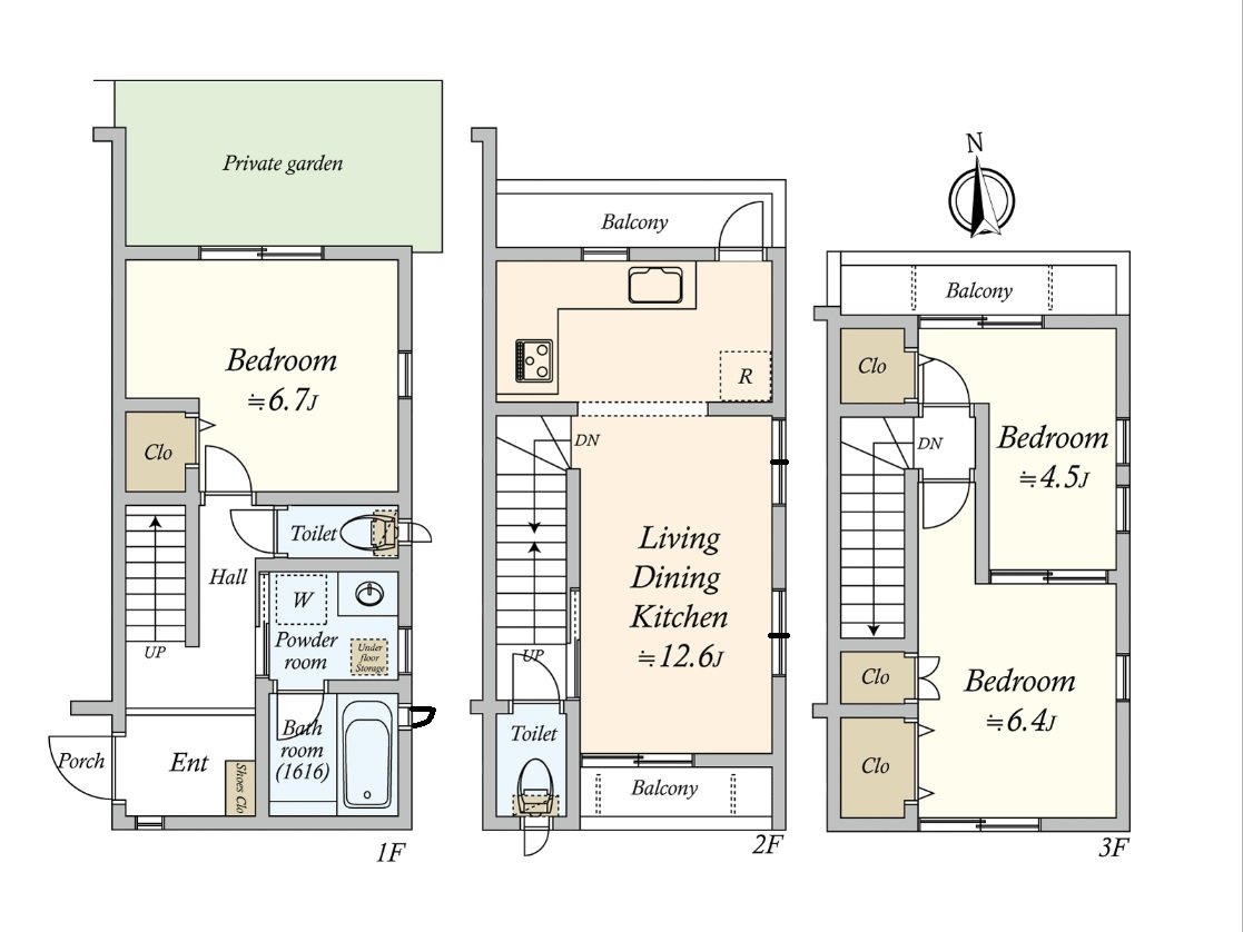 Layout: Garden exclusive area for exclusive use of 3LDK+: 80.66 square meters