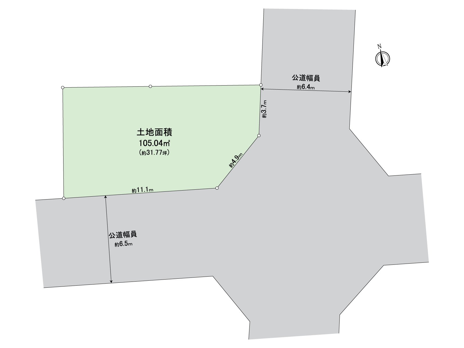 變成廣泛地面向南側的用地