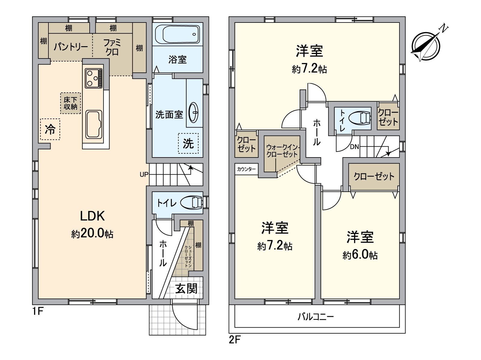 约20张塌塌米LDK、开放式厨房