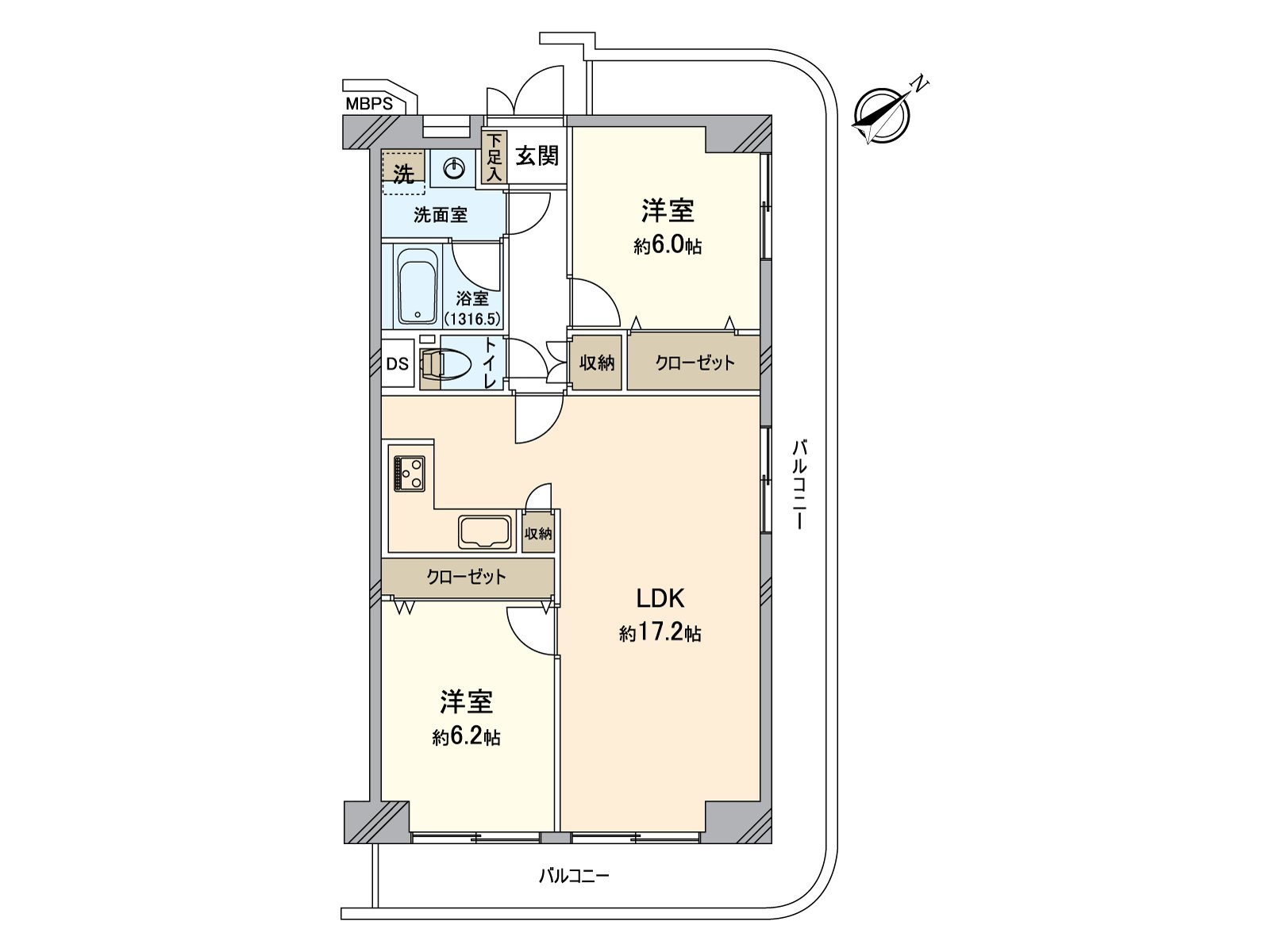 3方向角室