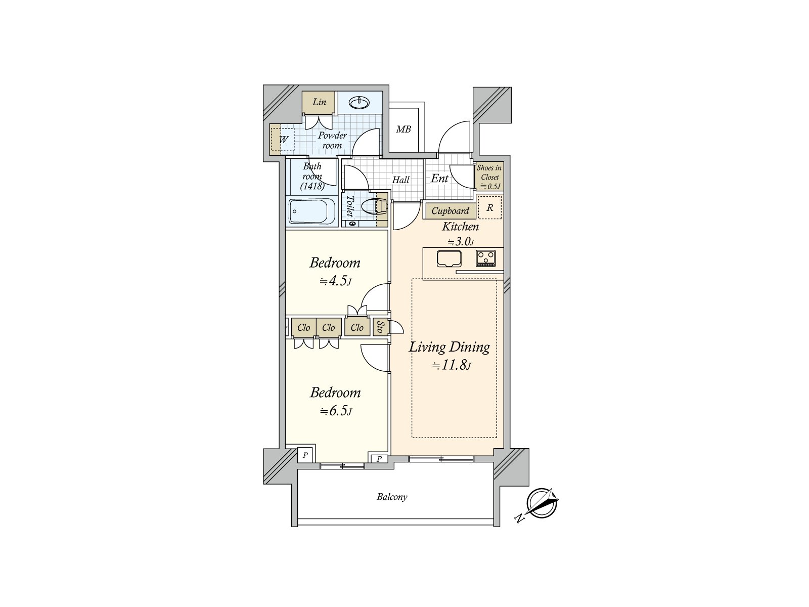 全ての洋室がLDKに隣接しているため、いつもご家族の存在を感じられる間取りです。収納スペースが豊富で、お部屋をすっきりと保つことができそうです。