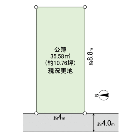 區劃圖。土地面積35.58平方公尺。