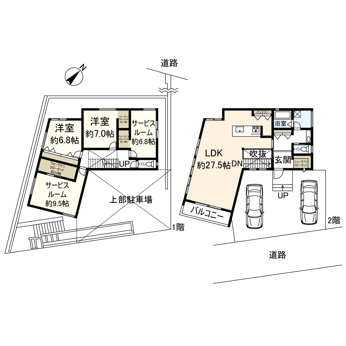 2台平面圖停車可以(出自車型的)