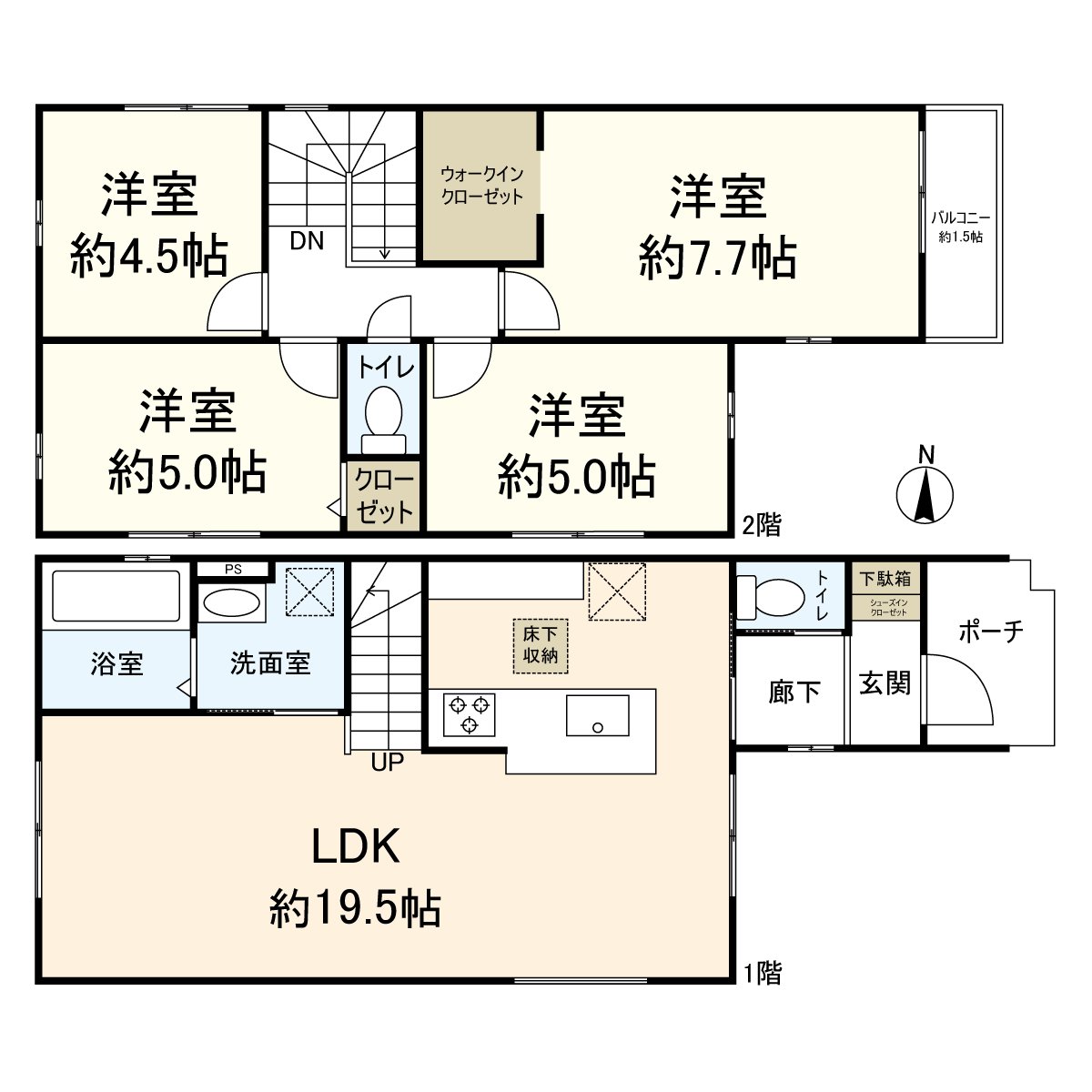 土地面积：138.21平米建筑面积：是93.36平米2阶建4LDK的住戸。