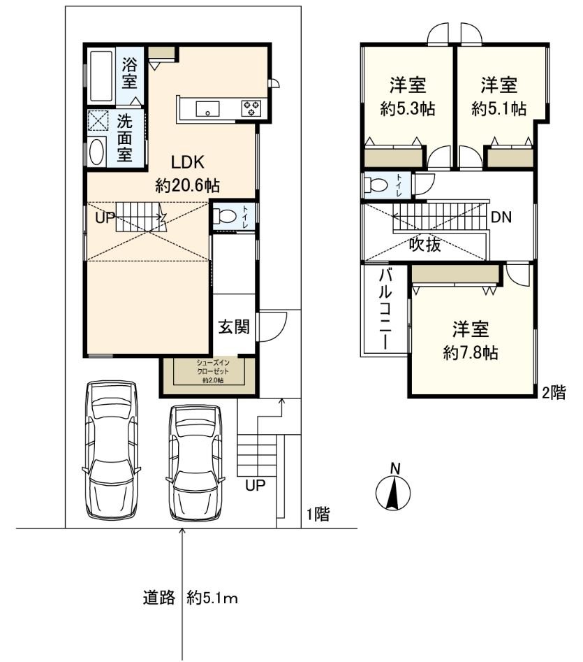 房型图使用面积94.34平米的3LDK型