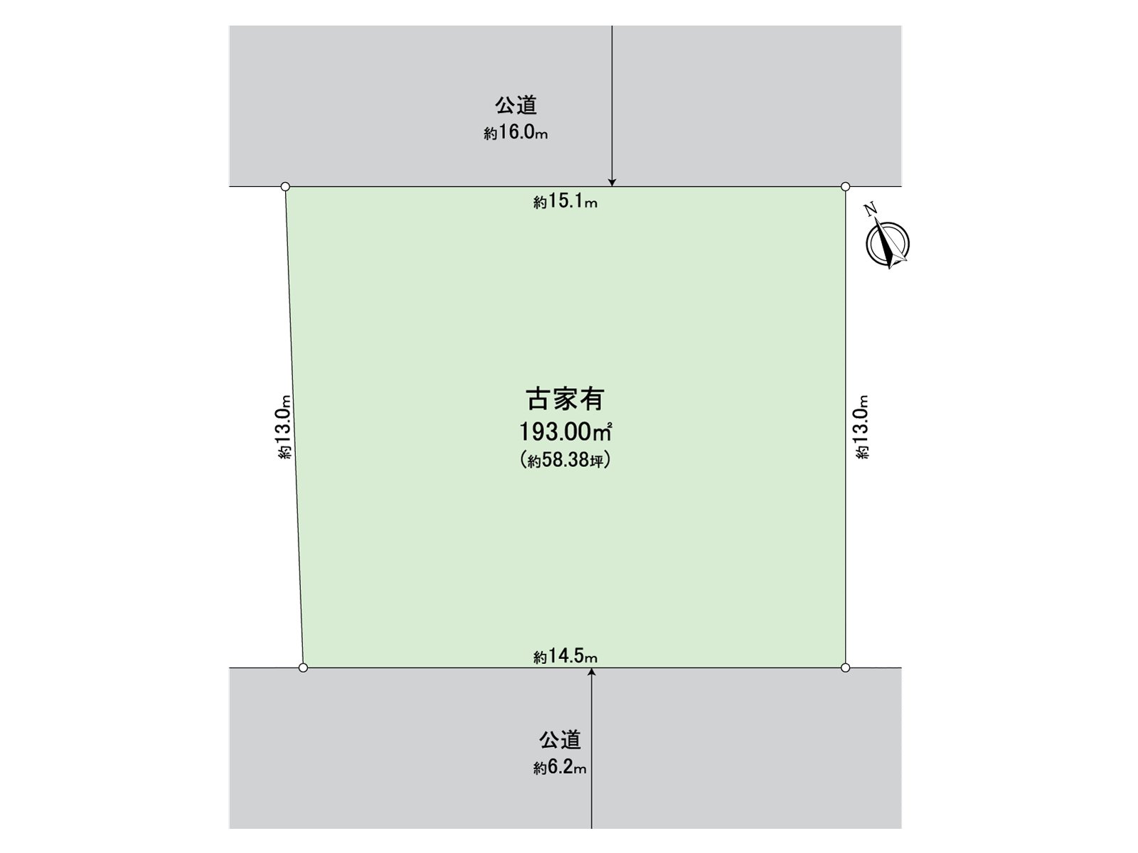 193.00 square meters (about 58.38 tsubo)