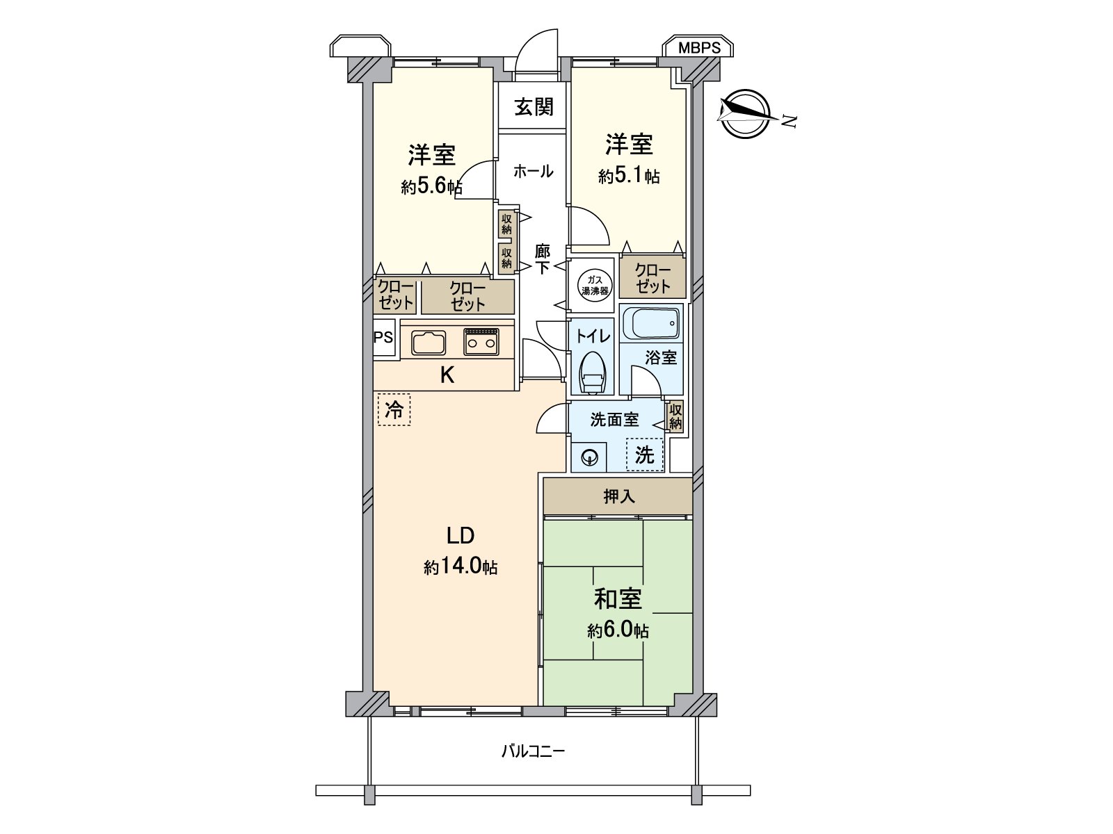 3LDK.71.61平米