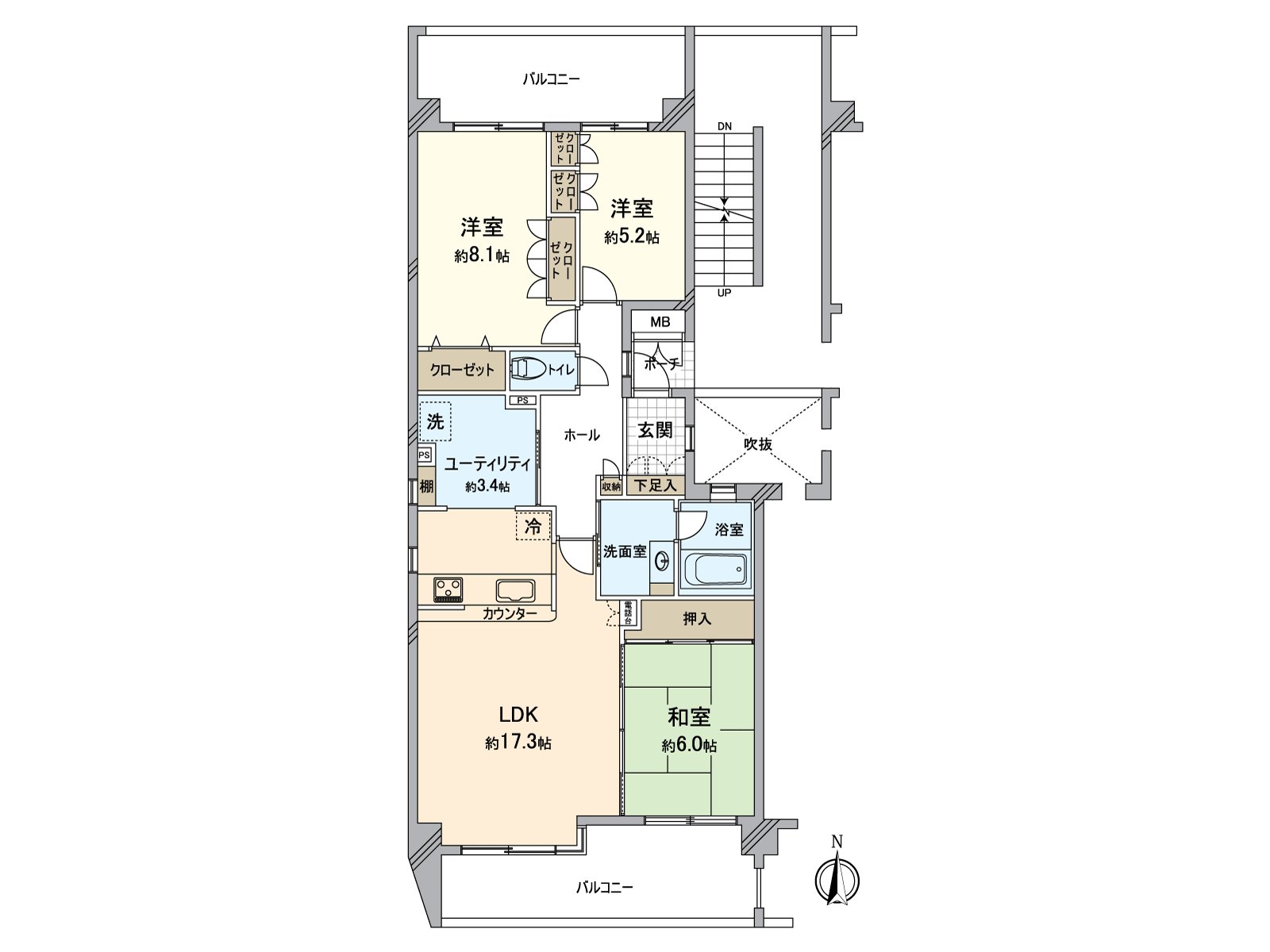 90.24 square meters of 3LDK ･