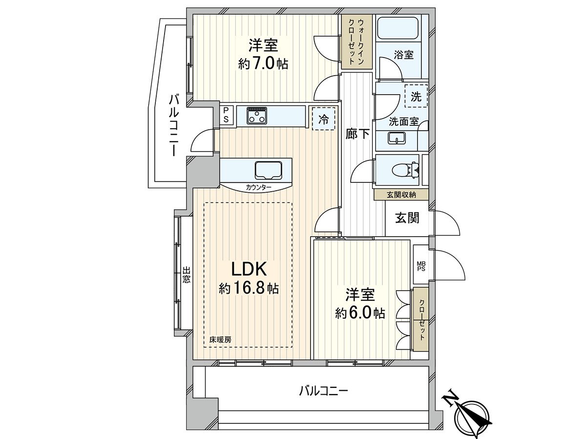 通风在西南、西北的采光房，2面阳台良好。