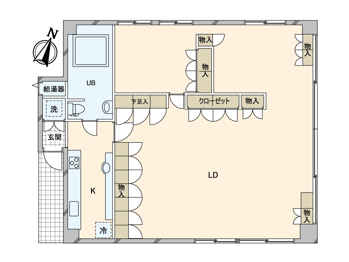 An extensive garden and prefab house are in the site. In addition, there is a view to be able to look around the mountains from a garden and the roof and can feel a seasonal season.