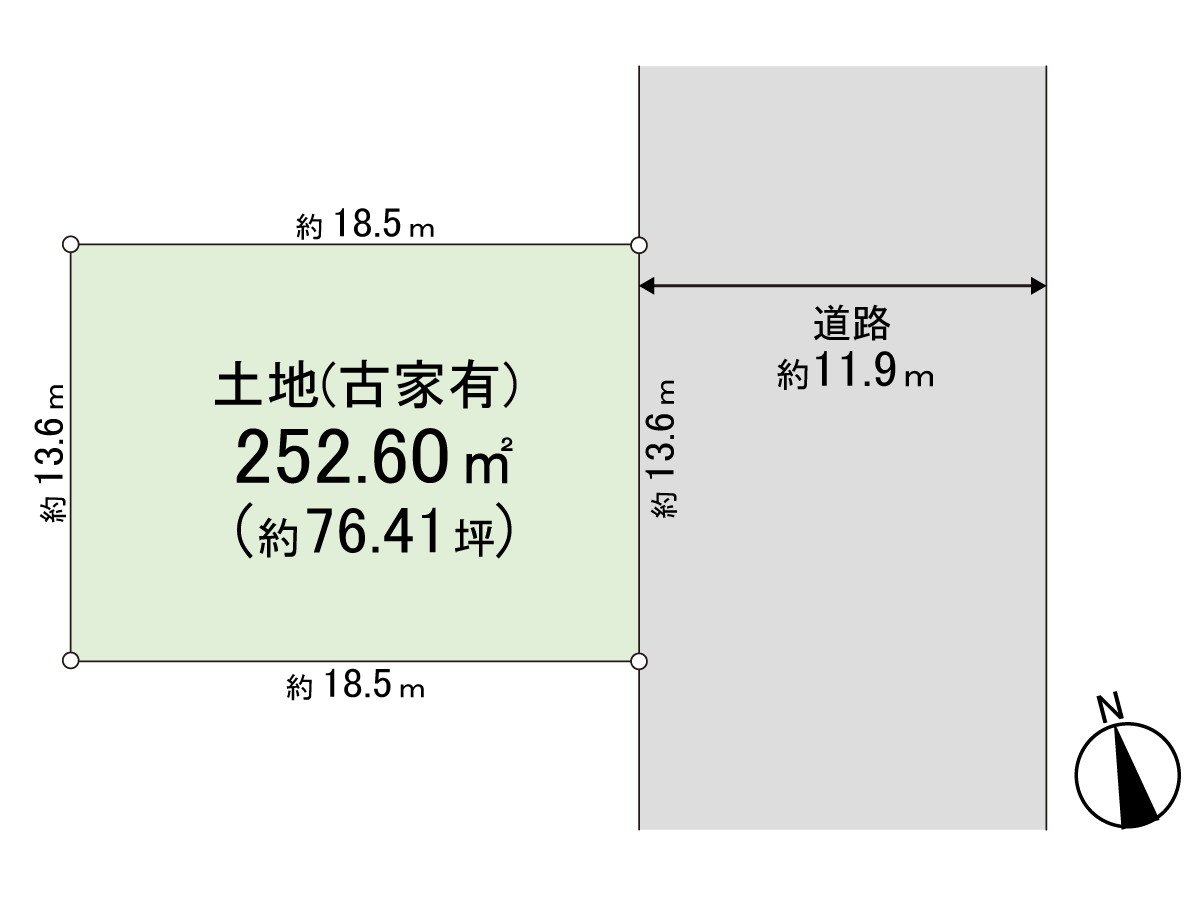 是土地面积252.60平米的整形地