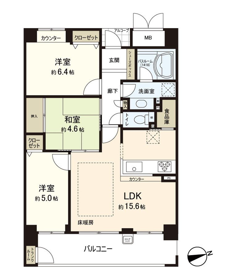 71.21 square meters, Plan of the 3LDK