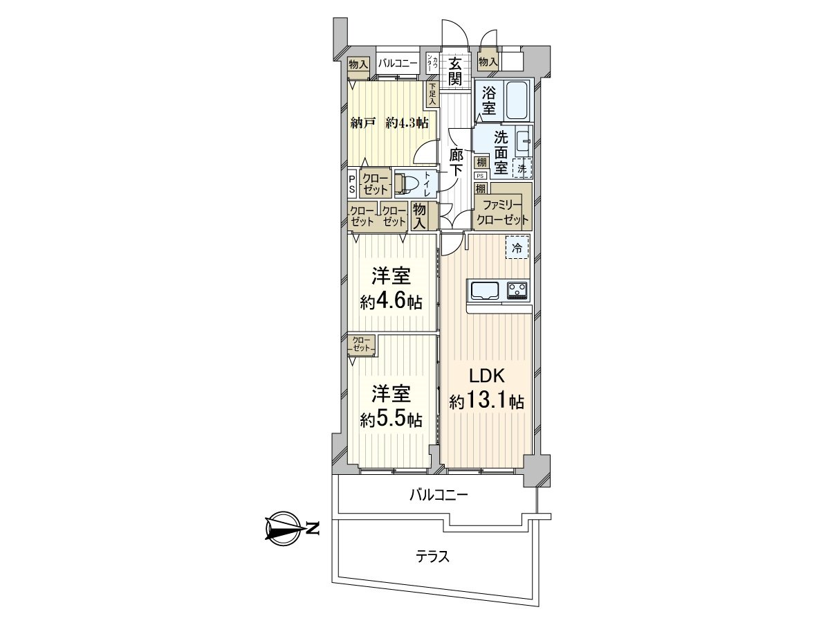 67.79 square meters of exclusive area