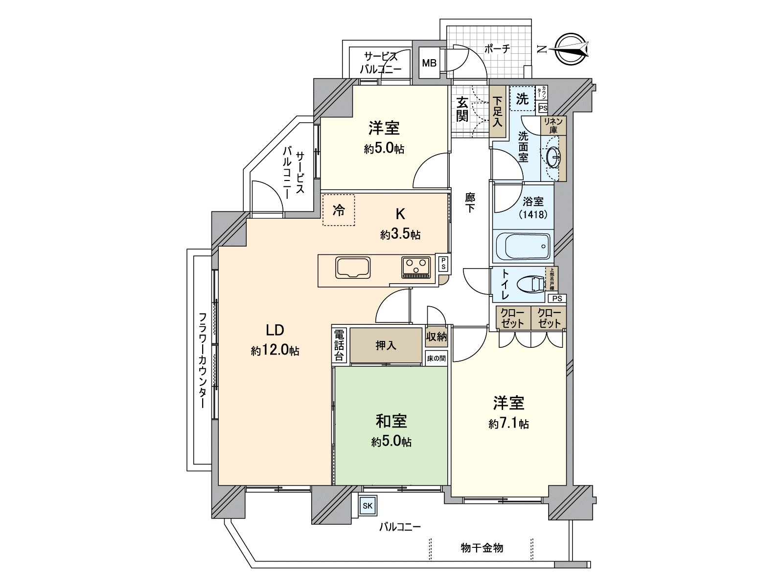 关于12楼部分.3一方采光房，阳光、通风、风景良好