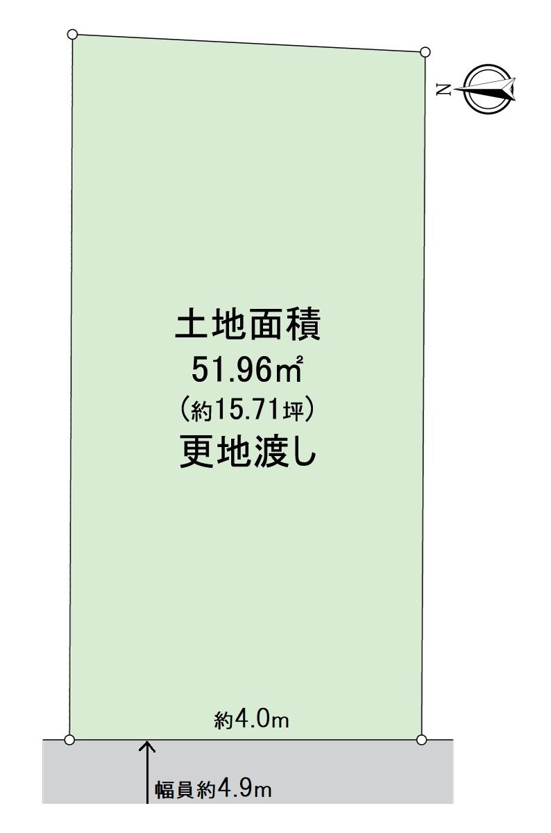 是表示用地全體的形狀的區劃圖。可以確認用地的形狀和接壤道路情況。
