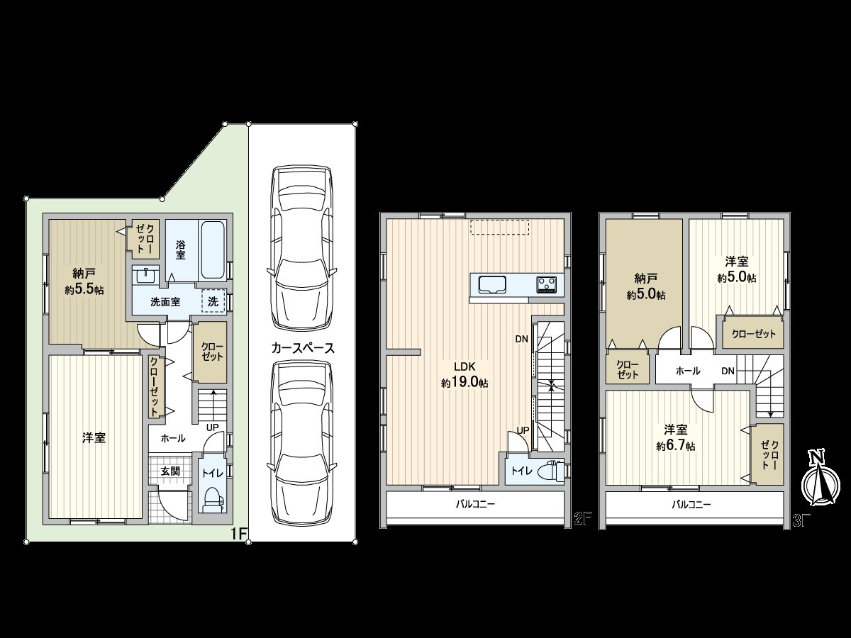 1亿1880万日元，3LDK+S(储藏室)，土地面积86.75平米，建筑面积110.16平米，房型图