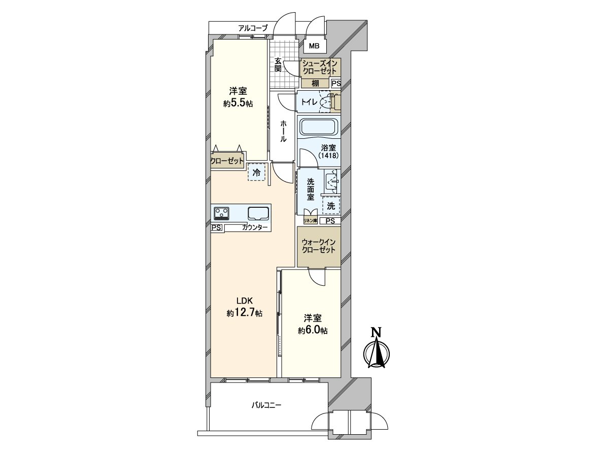 Abundant storing such as 2LDK, walk-in shoe closet