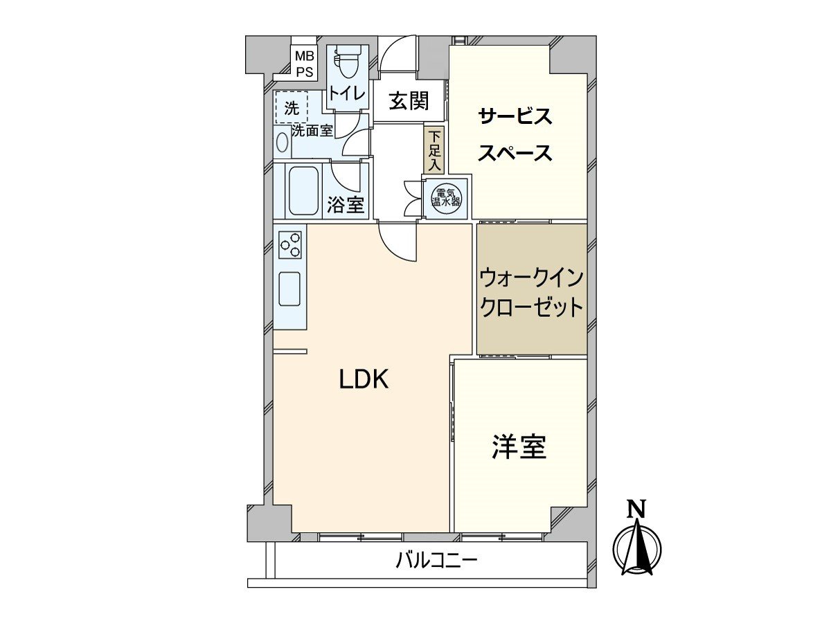 It is a room of 1SLDK.