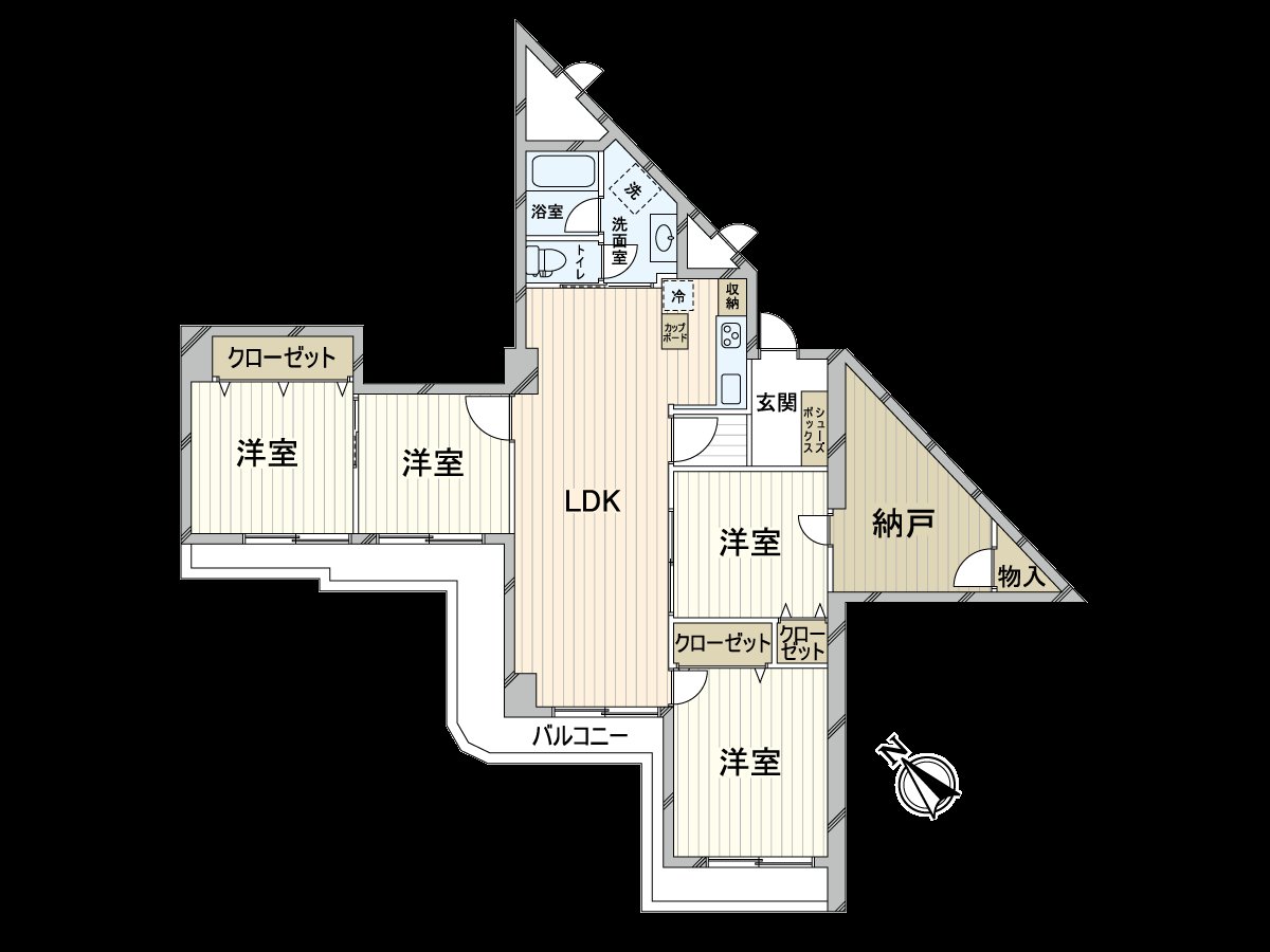 是私人使用面積112.61平方公尺，4SLDK的房型。