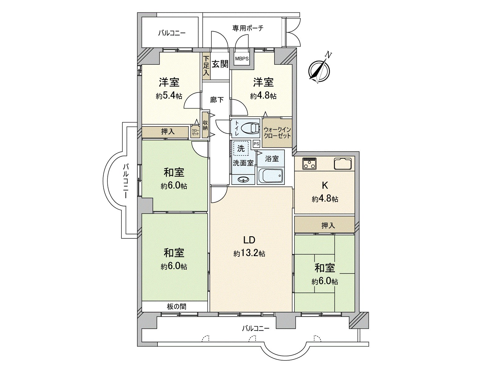 [房型图]是有实际使用面积约100.56平米的舒适的5LDK。
