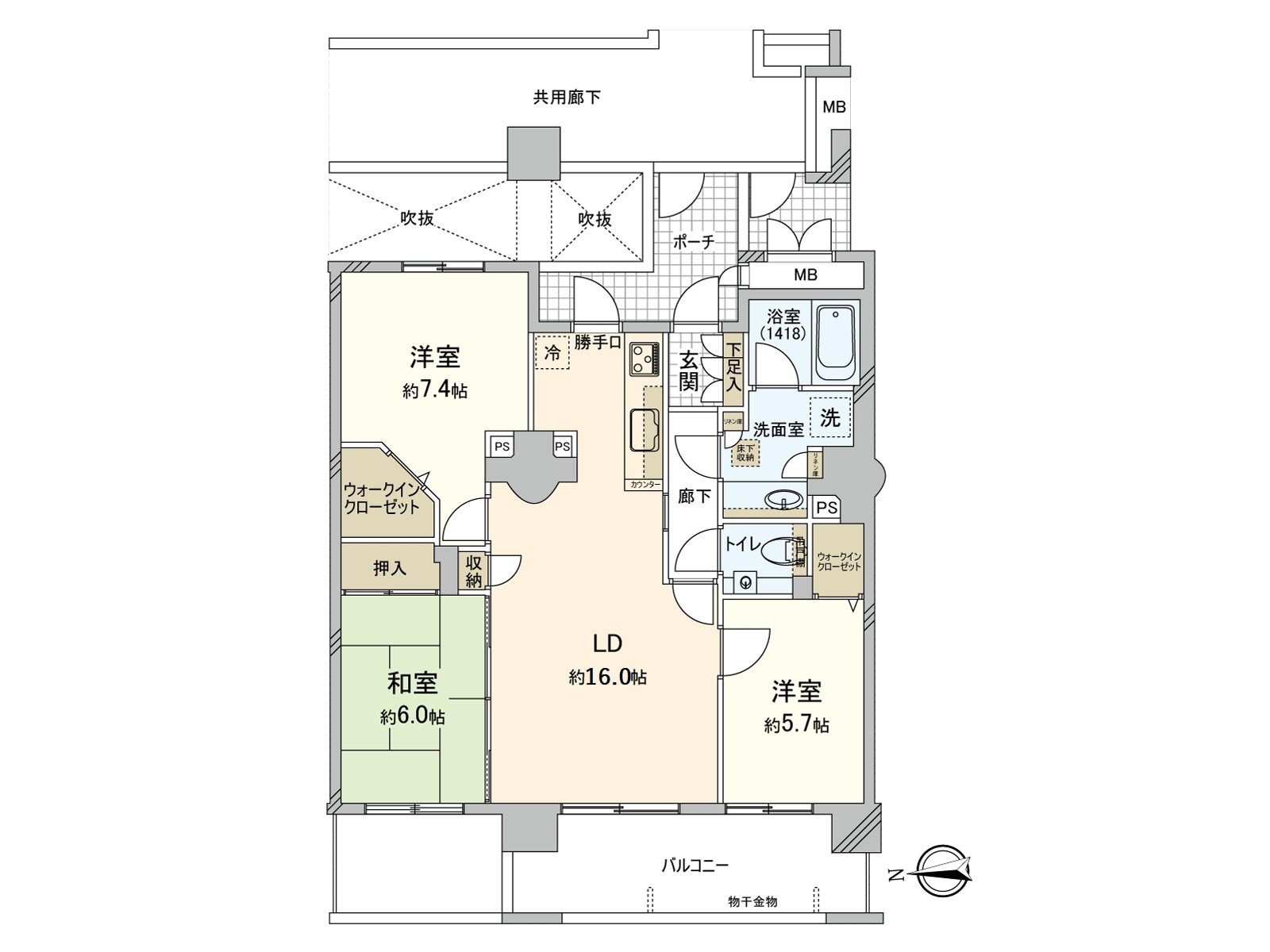[floor plan] It is Plan of the 3LDK.