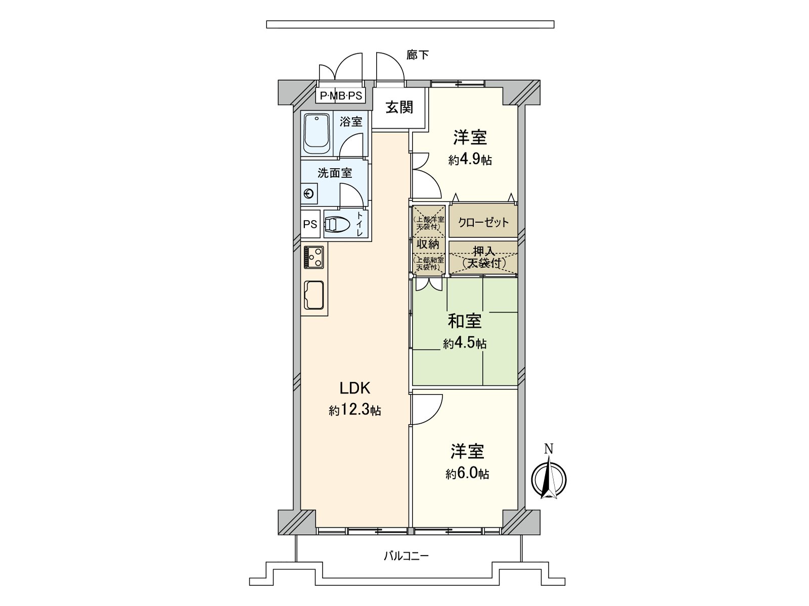 [Floor plan] Plan easy to use of the 3LDK.