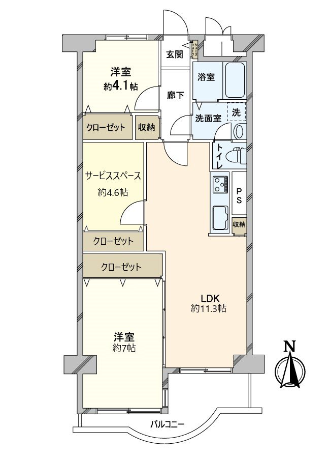 是13層的8樓部分，2SLDK的房型。