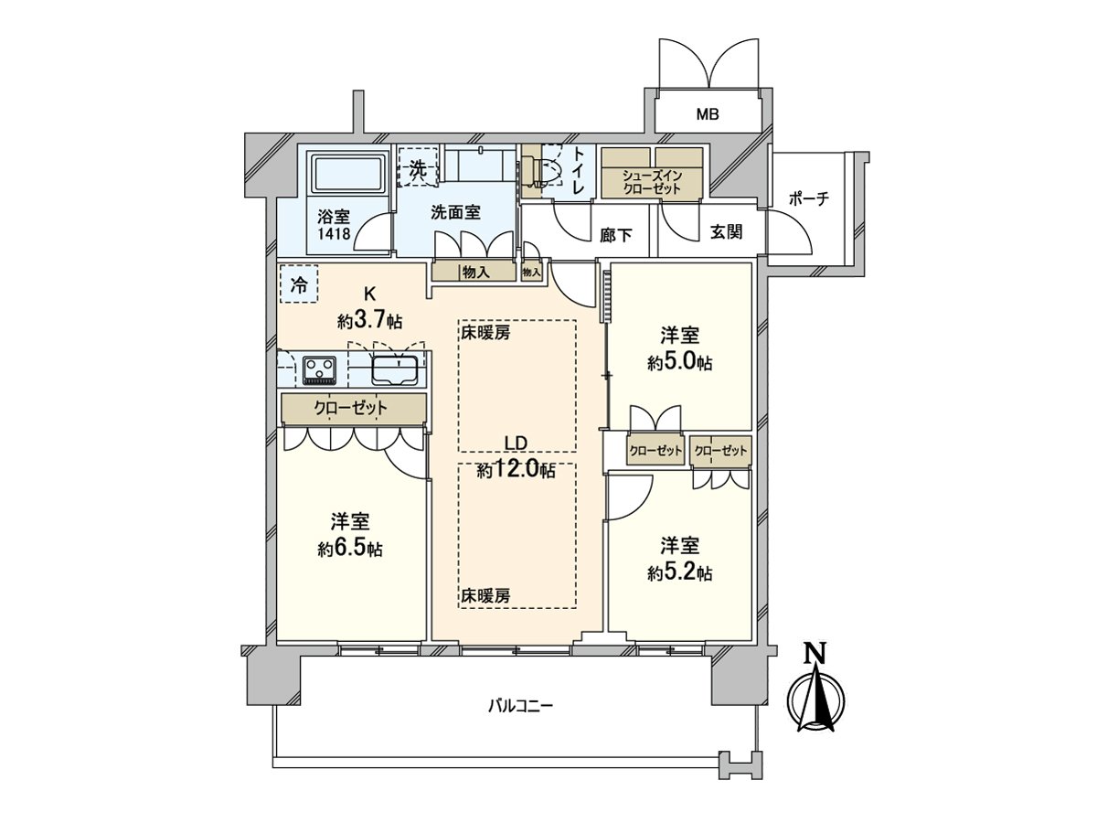 Plan of the Layout drawing 3LDK