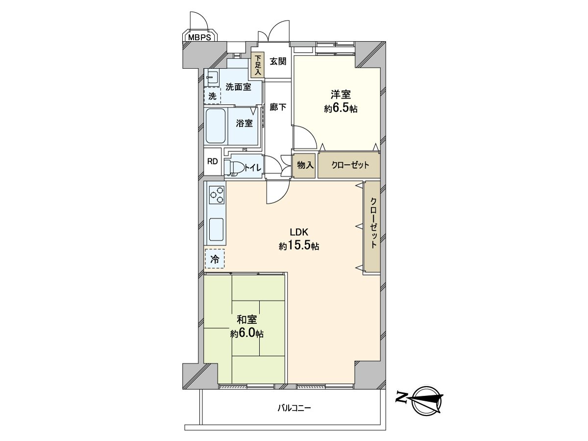 房型图顶楼2LDK的房型
