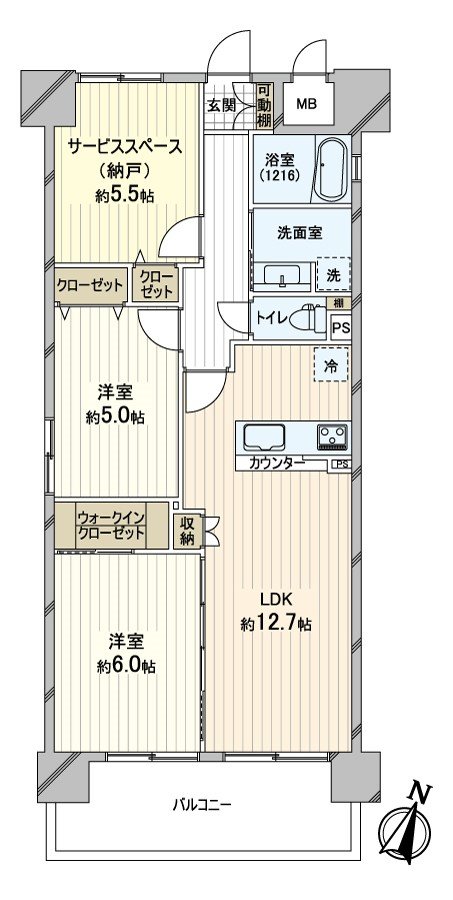 平面圖4樓部分2SLDK的房型