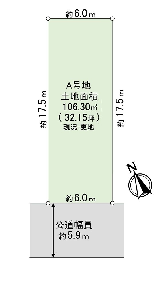 106.30 square meters of Land area (about 32.15 tsubo)