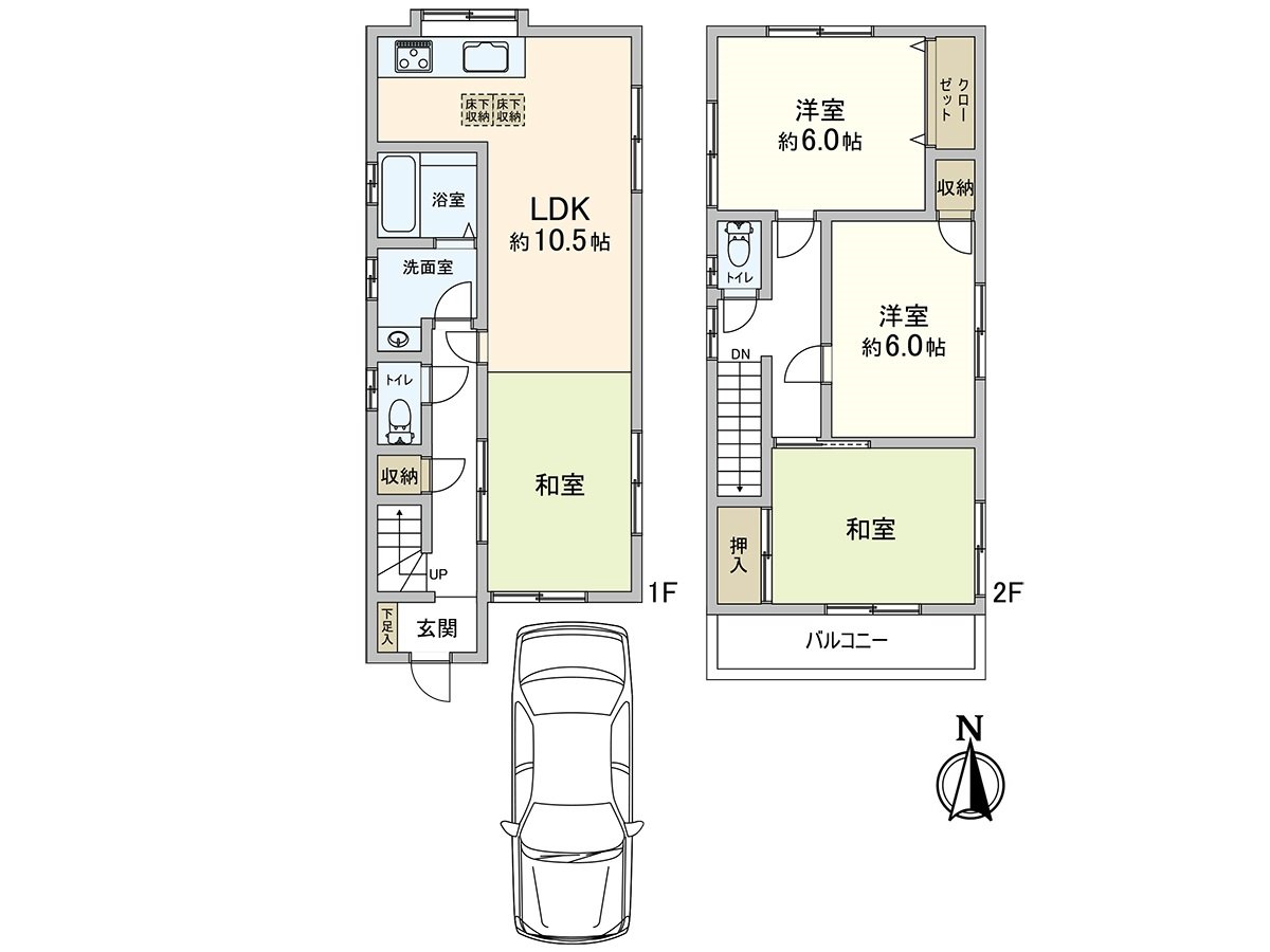 建築面積76.12平方公尺2階建4LDK