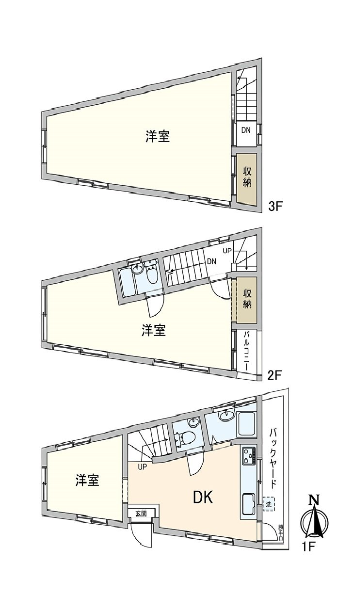建筑面积70.55平米、3DK