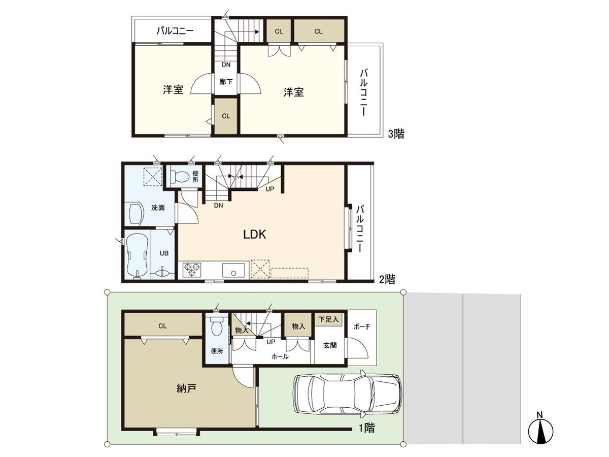 Total floor area: 87.80 square meters of Plan: 2SLDK